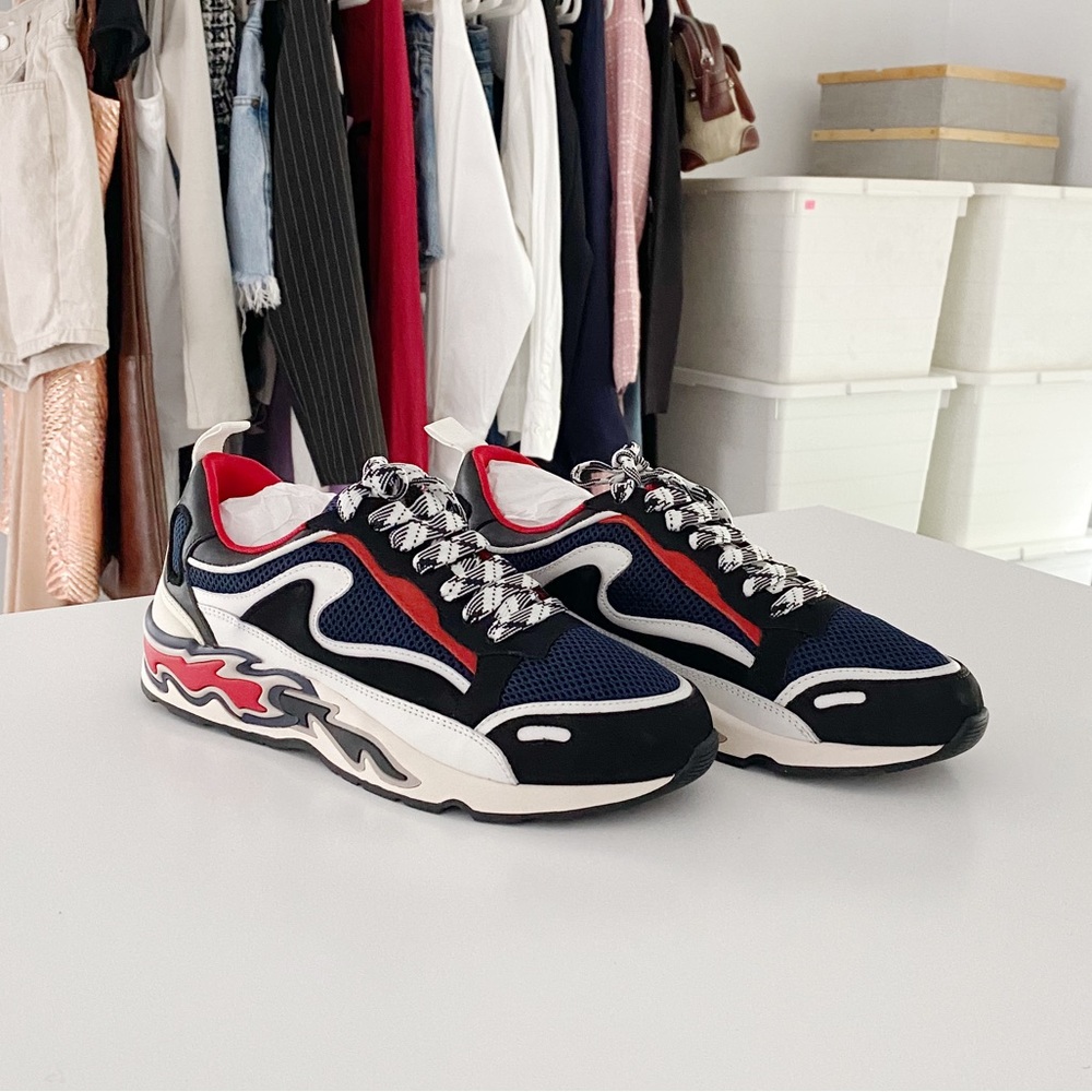 Sandro Paris Flame Sneakers in Dark Navy Size EU 39 NIB - Picture 1 of 14